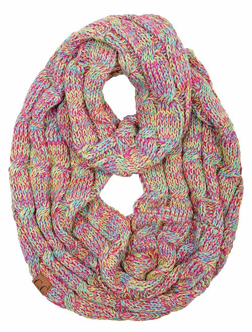 Funky Junque's Beanies Matching Ribbed Winter Warm Cable Knit Infinity Scarf