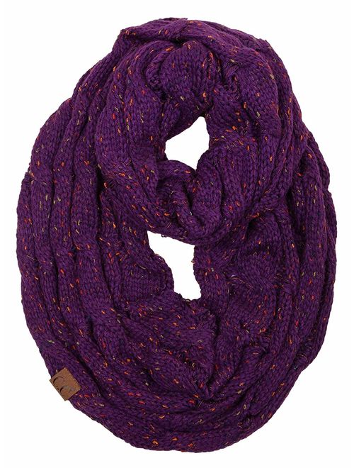 Funky Junque's Beanies Matching Ribbed Winter Warm Cable Knit Infinity Scarf