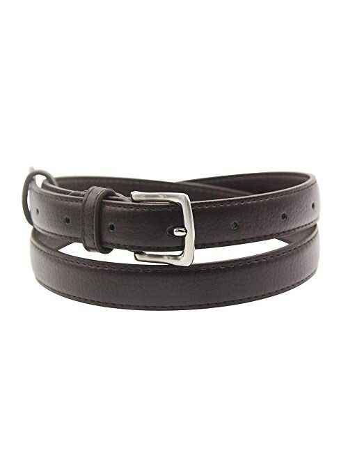 Maikun Womens Belt Skinny Leather Solid Color Pin Buckle Simple Waist for Girls Ladies