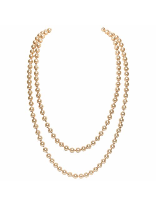 BABEYOND Art Deco Fashion Faux Pearls Necklace 1920s Flapper Beads Cluster Long Pearl Necklace for Gatsby Costume Party