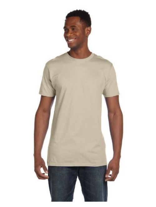 Hanes White Cotton Solid Crew Neck Short Sleeve T-Shirt