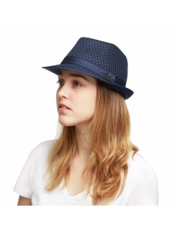 Black Horn Light Weight Classic Soft Cool Mesh Fedora hat