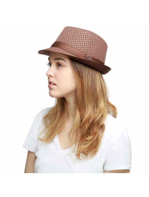 Black Horn Light Weight Classic Soft Cool Mesh Fedora hat