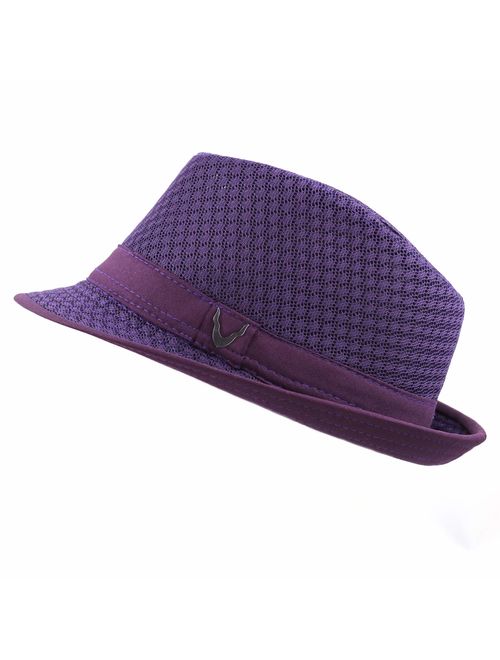 Black Horn Light Weight Classic Soft Cool Mesh Fedora hat