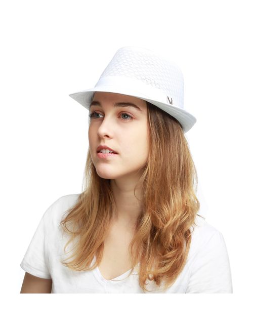 Black Horn Light Weight Classic Soft Cool Mesh Fedora hat