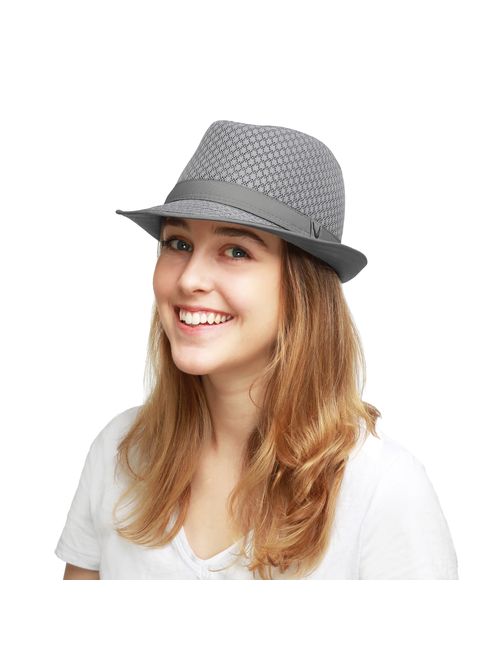 Black Horn Light Weight Classic Soft Cool Mesh Fedora hat