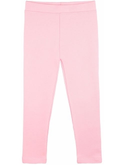 Lilax Girls' Basic Solid Full Length Cotton Soft Leggings