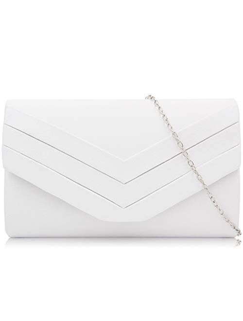 Milisente Evening Bag for Women, Suede Envelope Evening Purses Crossbody Shoulder Clutch Bag