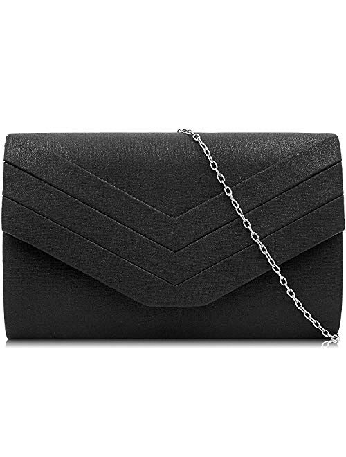 Milisente Evening Bag for Women, Suede Envelope Evening Purses Crossbody Shoulder Clutch Bag