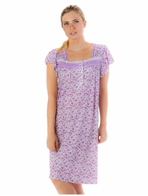 Casual Nights Women's Cap Sleeve Floral Nightgown