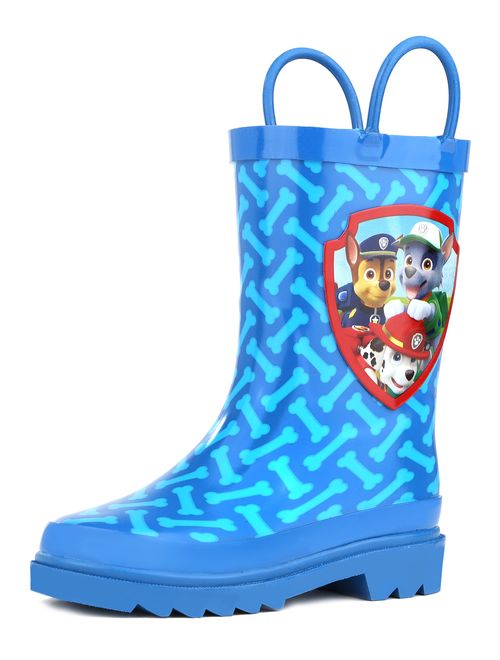 Nickelodeon Kids Boys' Paw Patrol Character Printed Waterproof Easy-On Rubber Rain Boots (Toddler/Little Kids)