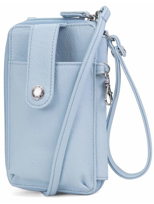 MUNDI Jacqui Vegan Leather RFID Womens Crossbody Cell Phone Purse Holder Wallet