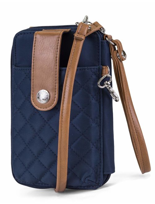 MUNDI Jacqui Vegan Leather RFID Womens Crossbody Cell Phone Purse Holder Wallet