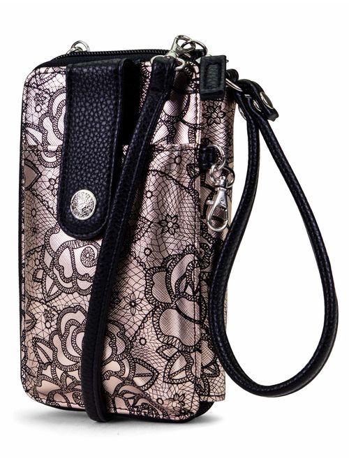 MUNDI Jacqui Vegan Leather RFID Womens Crossbody Cell Phone Purse Holder Wallet