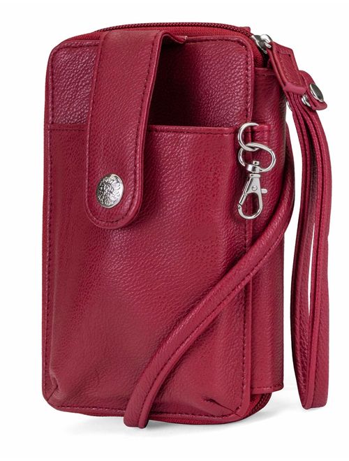 MUNDI Jacqui Vegan Leather RFID Womens Crossbody Cell Phone Purse Holder Wallet