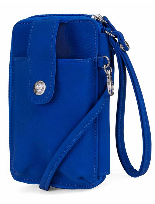 MUNDI Jacqui Vegan Leather RFID Womens Crossbody Cell Phone Purse Holder Wallet