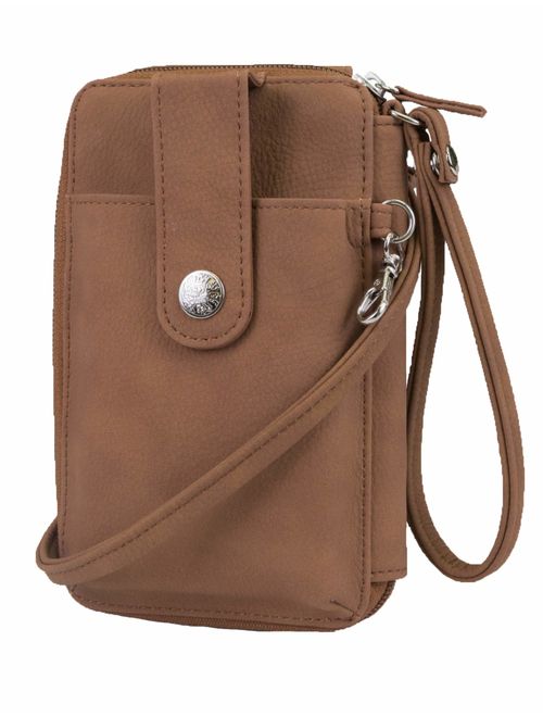 MUNDI Jacqui Vegan Leather RFID Womens Crossbody Cell Phone Purse Holder Wallet