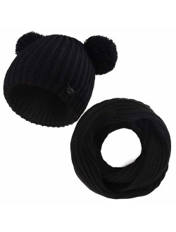 Toddler Winter Hat Pom Beanie Knit Skull Cap Hats for Children Baby Boys Girls Kids 1-6 Years