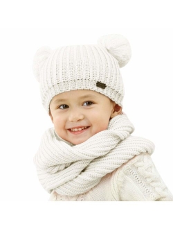 Toddler Winter Hat Pom Beanie Knit Skull Cap Hats for Children Baby Boys Girls Kids 1-6 Years