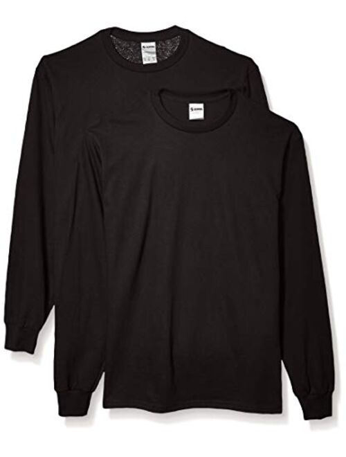 Soffe Men's Cotton Solid Regular Fit Long-Sleeve T-Shirt