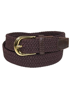 CTM Women's Elastic Braided Stretch Belt