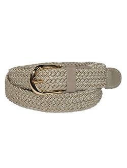 CTM Women's Elastic Braided Stretch Belt