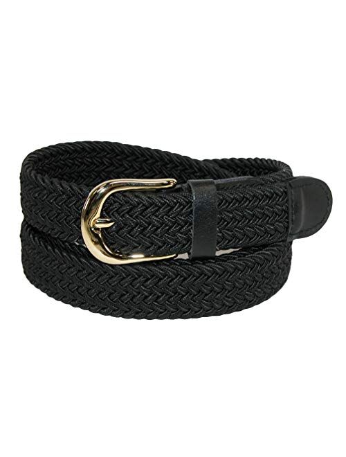 CTM Women's Elastic Braided Stretch Belt