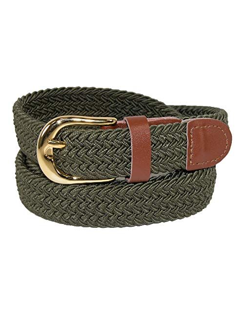 CTM Women's Elastic Braided Stretch Belt