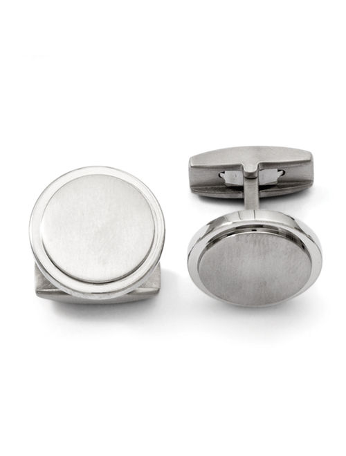 Titanium Brushed and Polished Cuff Links