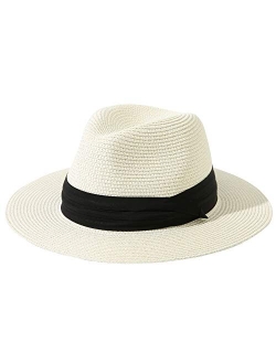 Jastore Little Kids Girls Boys Summer Fedora Straw Hat Wide Brim Floppy Beach Sun Visor Hat