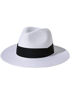 Jastore Little Kids Girls Boys Summer Fedora Straw Hat Wide Brim Floppy Beach Sun Visor Hat