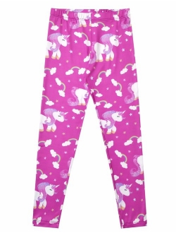 Girl Unicorn Leggings Kid Rainbow Print Legging Tights Trousers Slim Long Pants