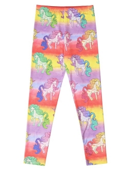 Girl Unicorn Leggings Kid Rainbow Print Legging Tights Trousers Slim Long Pants