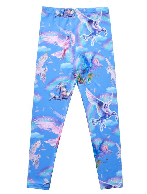 Jxstar Girl Unicorn Leggings Kid Rainbow Print Legging Tights Trousers Slim Long Pants