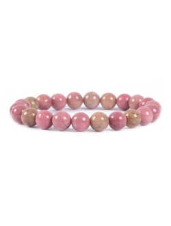 Justinstones Gem Semi Precious Gemstone 8mm Round Beads Stretch Bracelet 7 Inch Unisex