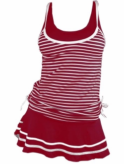 MiYang Women's Tankini Striped Vintage Swim Dress