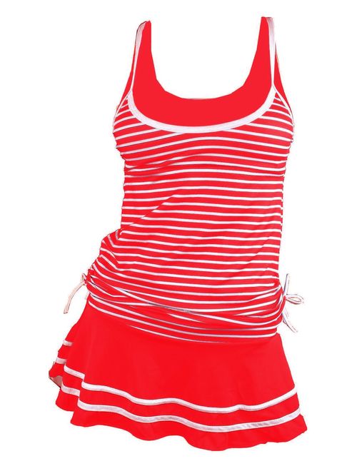 MiYang Women's Tankini Striped Vintage Swim Dress