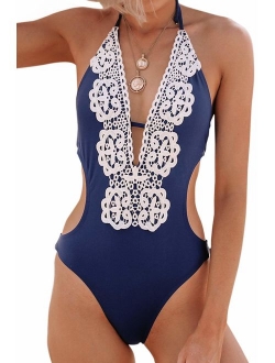 Women's Ladies Vintage Lace Bikini Sets Beach Swimwear Bathing Suit