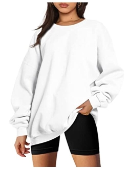 SAFRISIOR Womens Oversized Half Zip Sweatshirt Drop Shoulder Long Sleeves Collar Quarter 1/4 Zipper Pullover