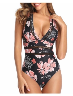 Women One Piece Plunge Monokini Sexy Hollow Out Swimsuits Bathing Suit