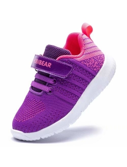 HOBIBEAR Kids Breathable Knit Sneakers Lightweight Mesh Athletic Running Shoes