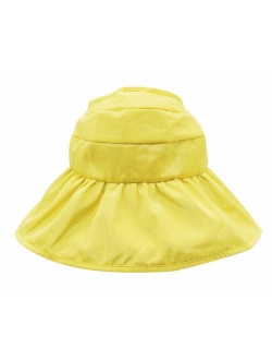 Bienvenu Kids Girls Wide Brim Visor Sun Hat - UV Protection Foldable Beach Cap