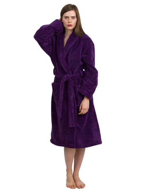 TowelSelections Women's Super Soft Plush Bathrobe Fleece Spa Robe Made in Turkey