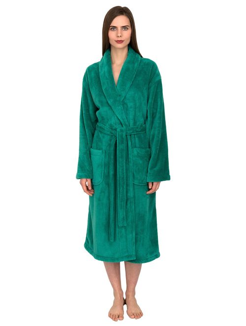 TowelSelections Women's Super Soft Plush Bathrobe Fleece Spa Robe Made in Turkey