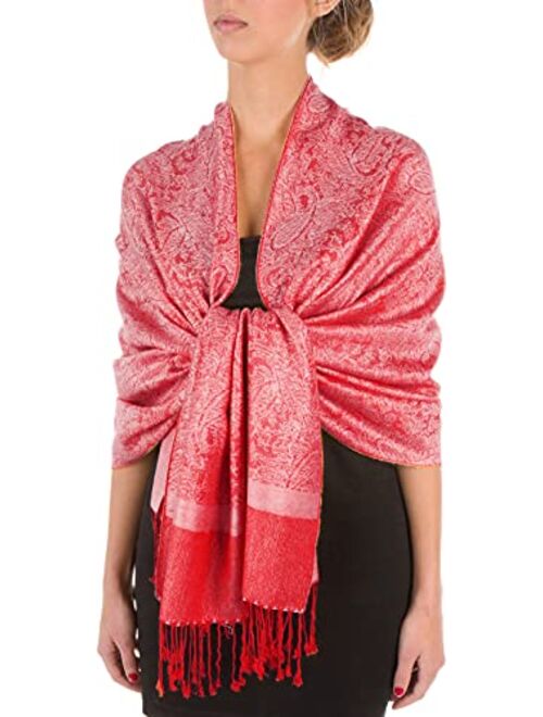 Sakkas 70" x 28" Paisley Self-Design Pashmina Shawl/Wrap/Stole