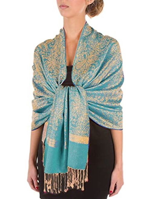 Sakkas 70" x 28" Paisley Self-Design Pashmina Shawl/Wrap/Stole