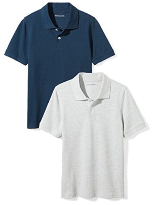 Amazon Essentials Boys' Short-Sleeve Uniform Pique Polo