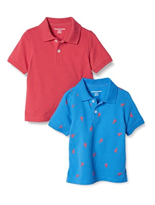 Amazon Essentials Boys' Short-Sleeve Uniform Pique Polo