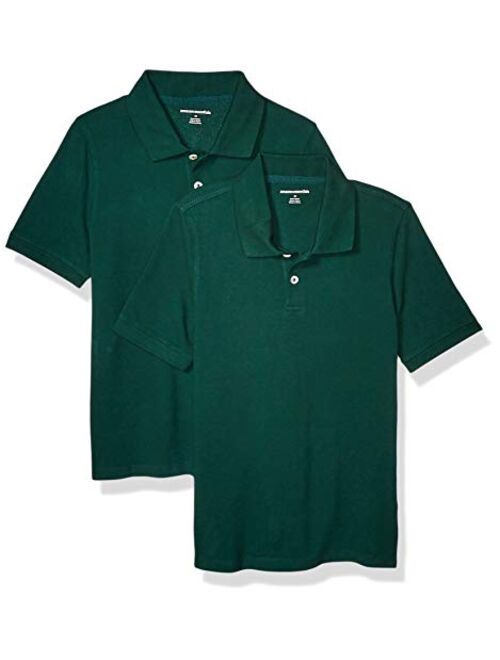 Amazon Essentials Boys' Short-Sleeve Uniform Pique Polo