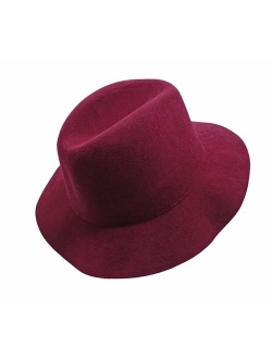 Kids Girl's Vintage Dome 100% Wool Felt Bowler Cap Floppy Hat Bow